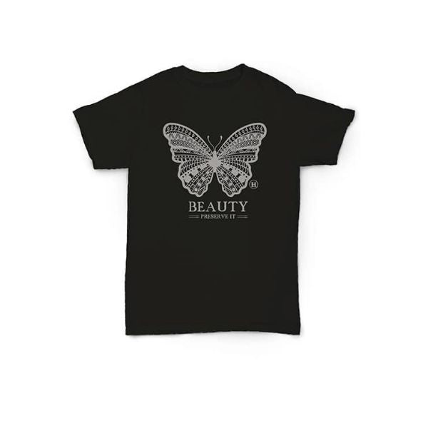 Hemp T Shirt Totem Series Butterfly Black