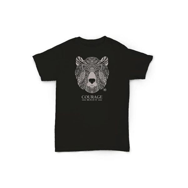 Hemp T Shirt Totem Series Bear Black