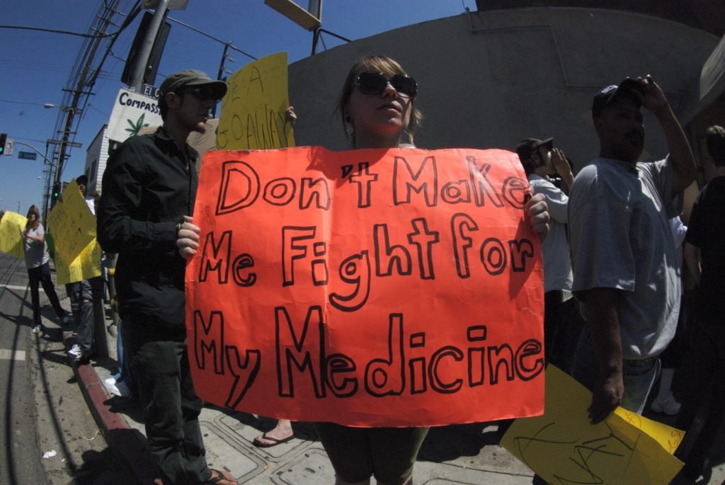 Photo taken by Shay Sowden at a federal raid of a marijuana dispensary in Hollywood, CA