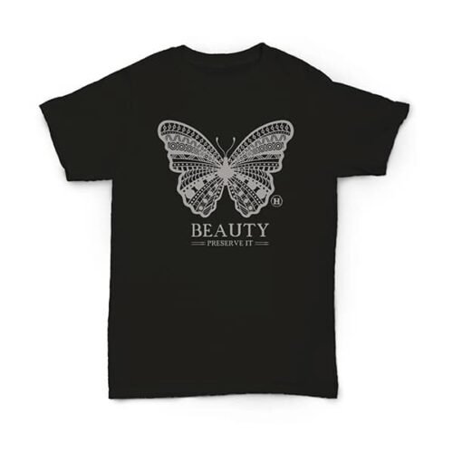 Hemp-T-Shirt-Totem-Series-Butterfly-Black